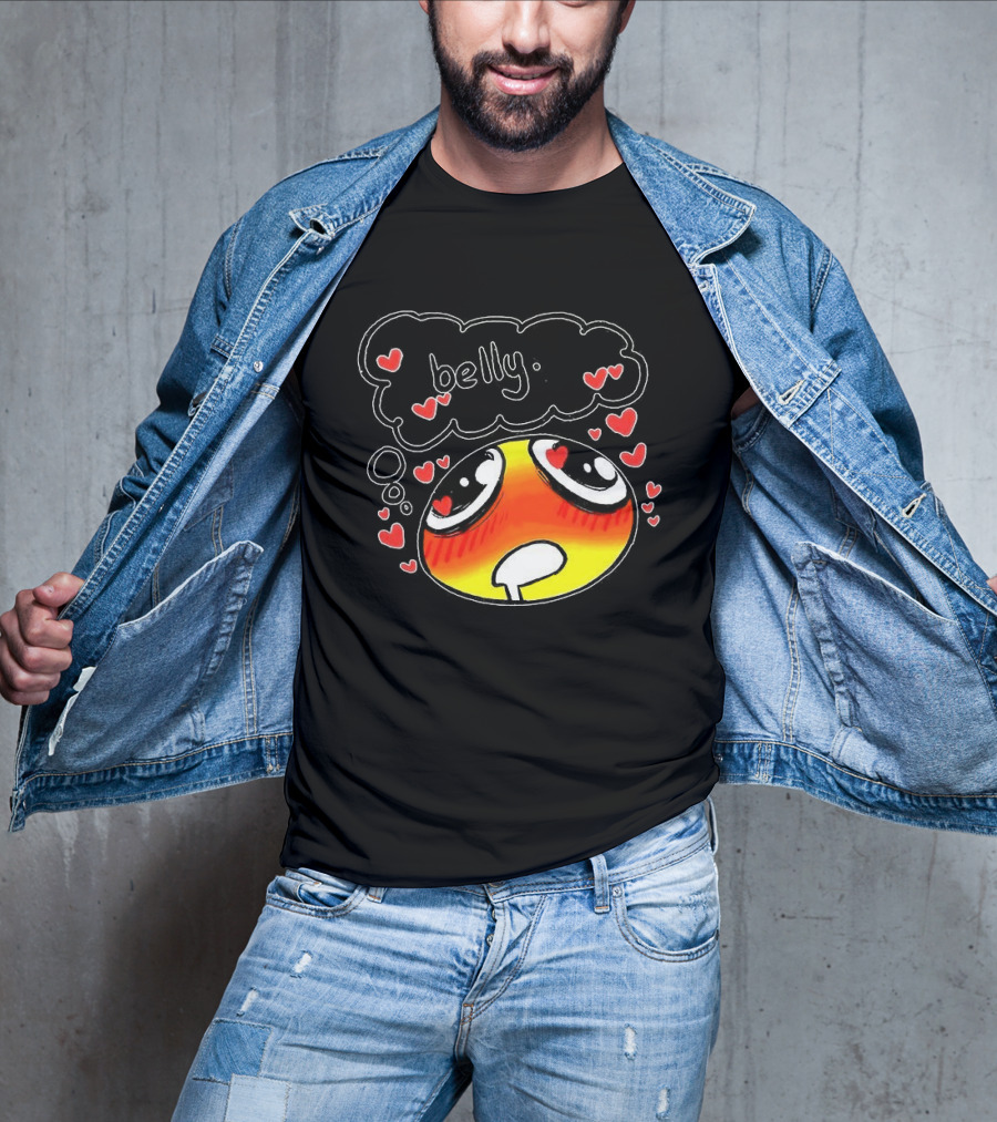 Belly Emoji Meme Cute Heart Love Doodle T-Shirt