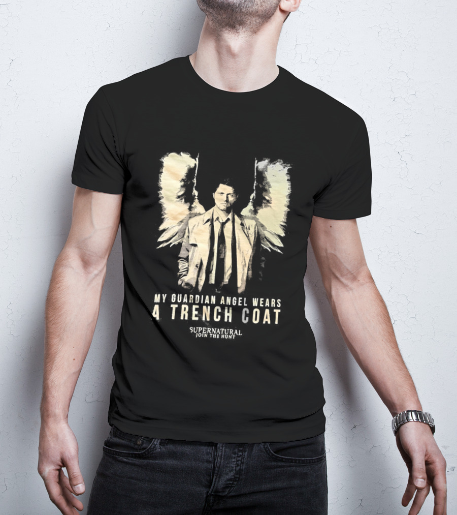 Castiel Guardian Angel Wears Trench Coat Supernatural Join The Hunt T-Shirt