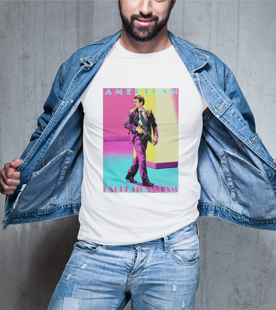 American Exceptionalism Retro Pop Art Style Man With Gun T-Shirt