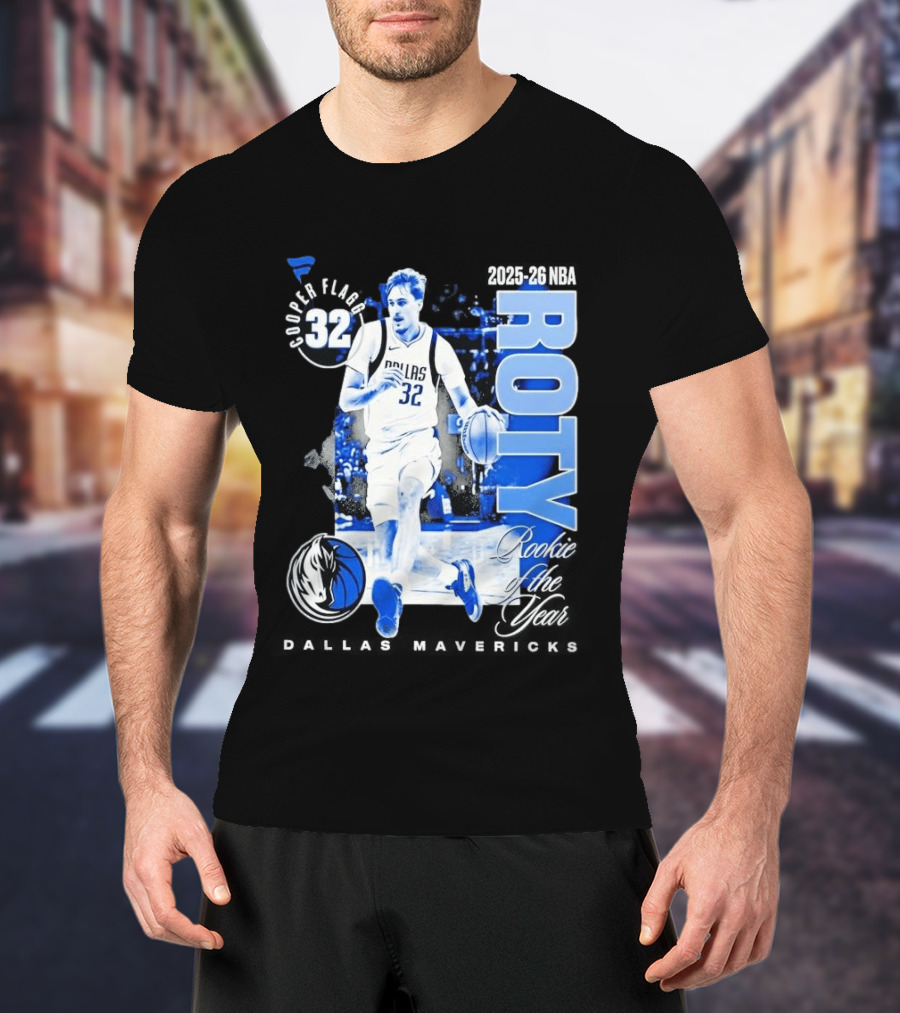 Cooper Flagg Dallas Mavericks 2025 26 NBA ROTY Rookie Of The Year 32 T-Shirt