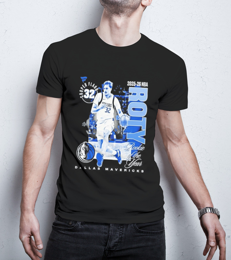Cooper Flagg Dallas Mavericks 2025 26 NBA ROTY Rookie Of The Year 32 T-Shirt