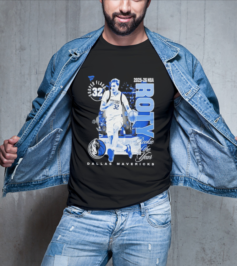 Cooper Flagg Dallas Mavericks 2025 26 NBA ROTY Rookie Of The Year 32 T-Shirt