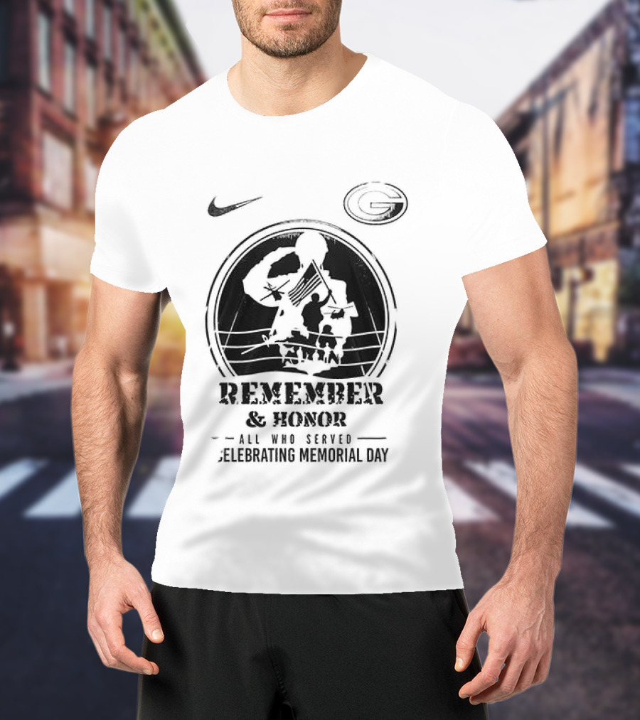 Remember & Honor Green Bay Packers Celebrating Memorial Day T-Shirt