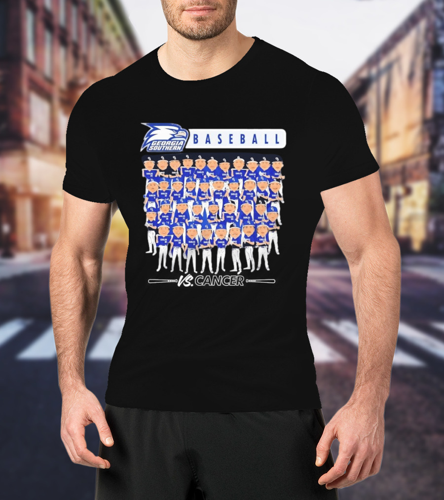 Georgia Southern Eagles University Baseball Team Cartoon Players T-Shirt