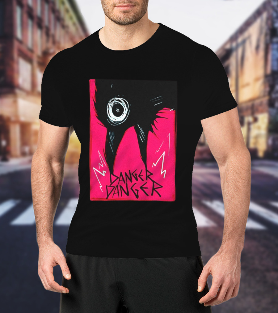 Danger Danger Eerie Eye Dark Pink Lightning T-Shirt