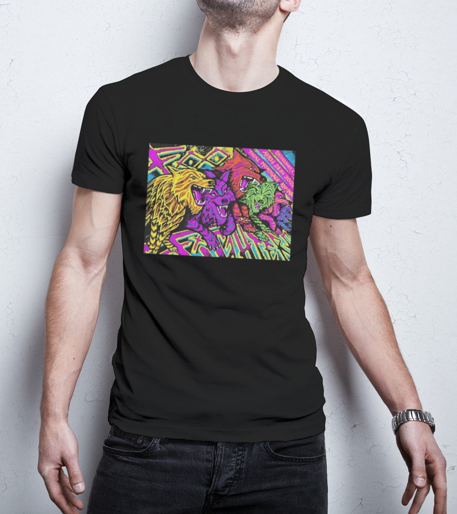 Foo Fighters Bridgeport April 28 2026 Total Nightmare Neon Wolves T-Shirt