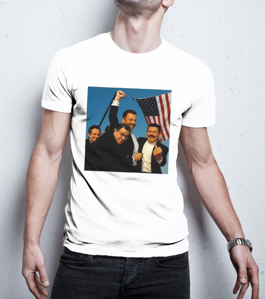 Jimmy Kimmel Stephen Colbert Seth Meyers American Flag Comedy Showdown T-Shirt