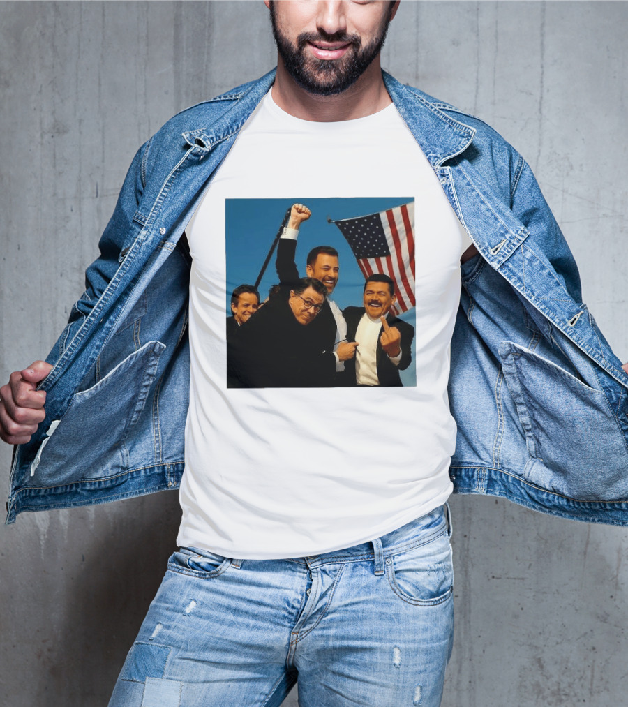 Jimmy Kimmel Stephen Colbert Seth Meyers American Flag Comedy Showdown T-Shirt