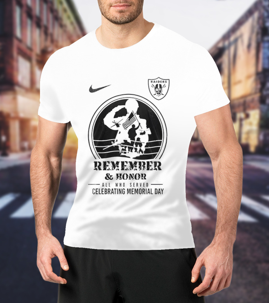 Las Vegas Raiders Nike Memorial Day Remember Honor We Owe Them All Raiders T-Shirt