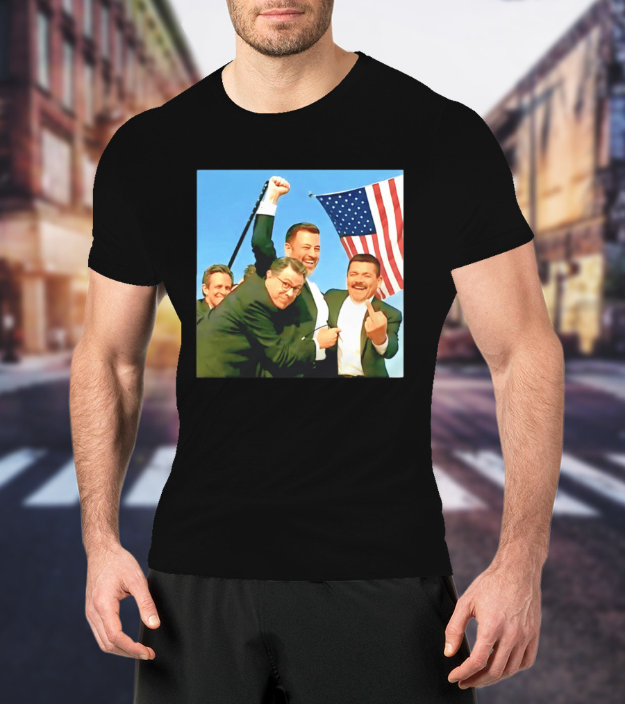 Jimmy Kimmel Meme American Flag Satire T-Shirt