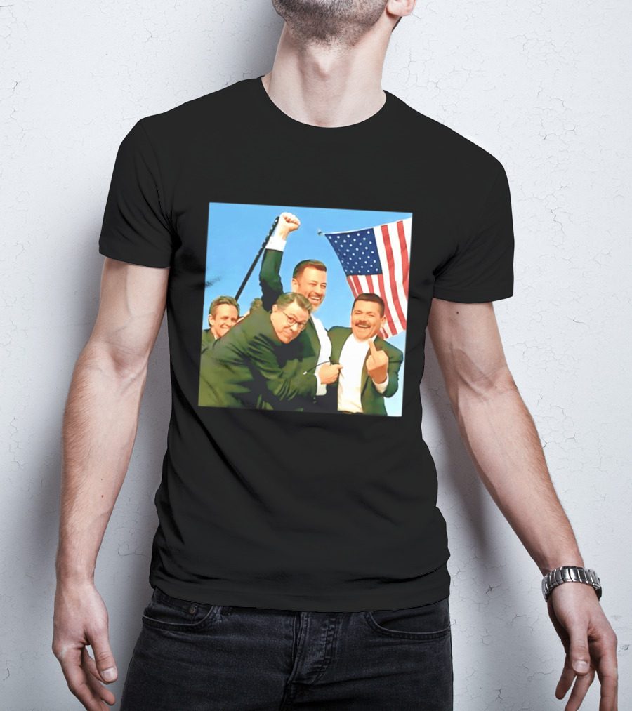 Jimmy Kimmel Meme American Flag Satire T-Shirt