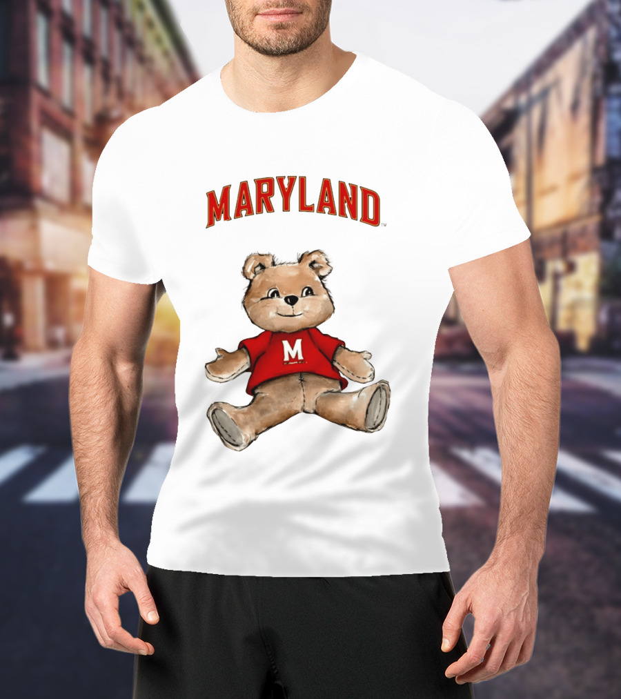 Maryland Terrapins Teddy Bear Cartoon M Sweater T-Shirt