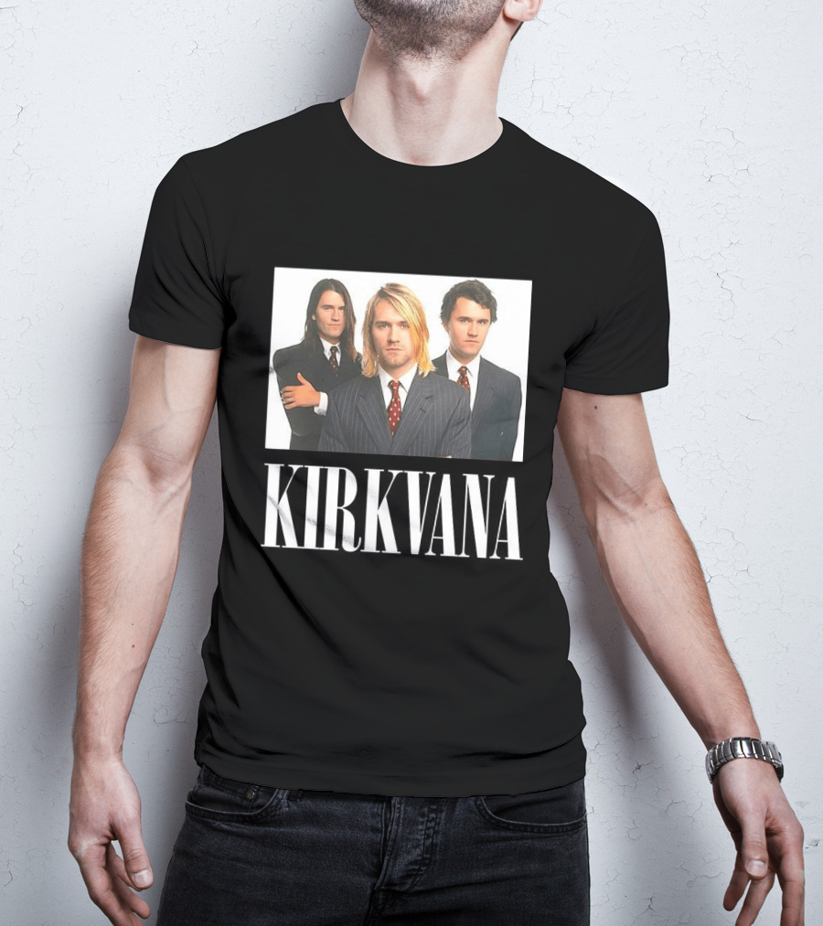 Kirkvana Charlie Kirk Nirvana Band Suits Image T-Shirt