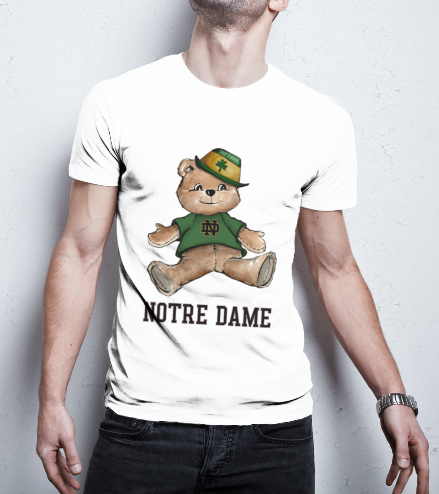 Notre Dame Fighting Irish Teddy Bear ND Logo Hat T-Shirt