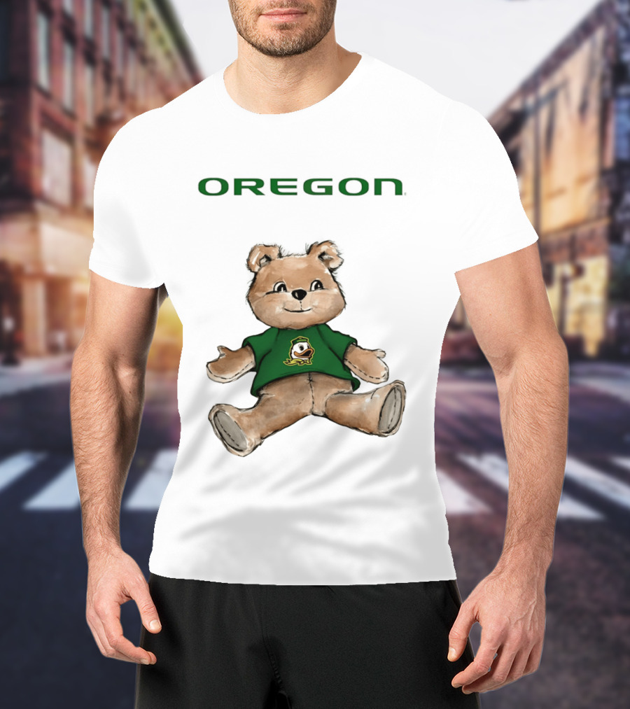 Oregon Ducks Teddy Bear Cartoon T-Shirt