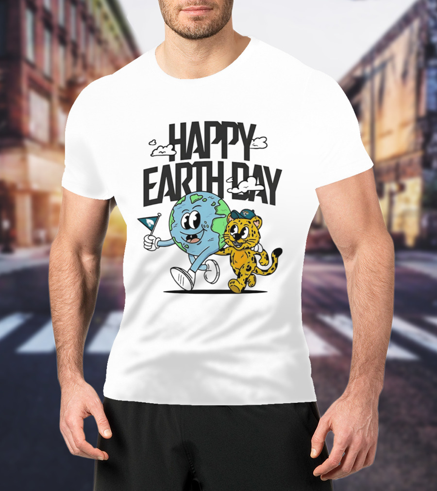 Jacksonville Jaguars Happy Earth Day Celebration With Earth And Jaguar T-Shirt