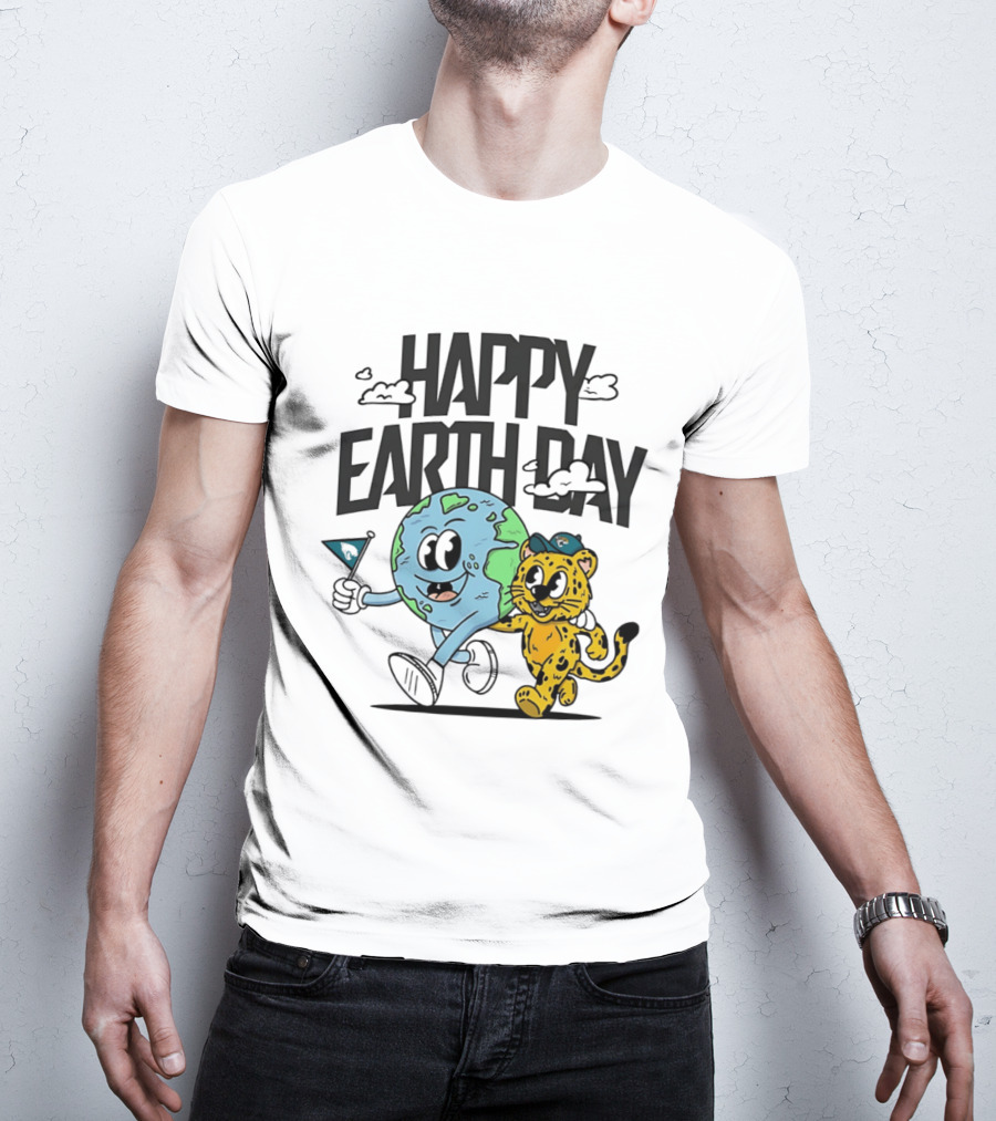Jacksonville Jaguars Happy Earth Day Celebration With Earth And Jaguar T-Shirt