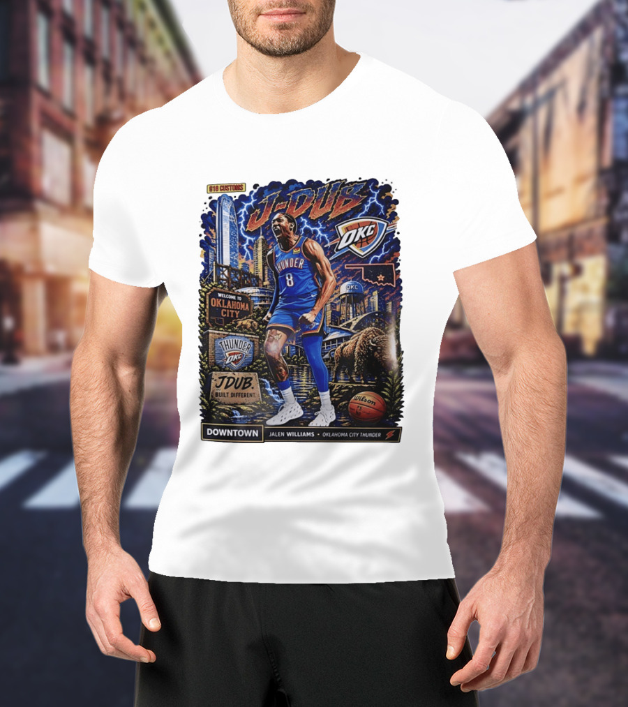 J Dub Oklahoma City Thunder Jalen Williams Downtown Comic OKC Basketball T-Shirt