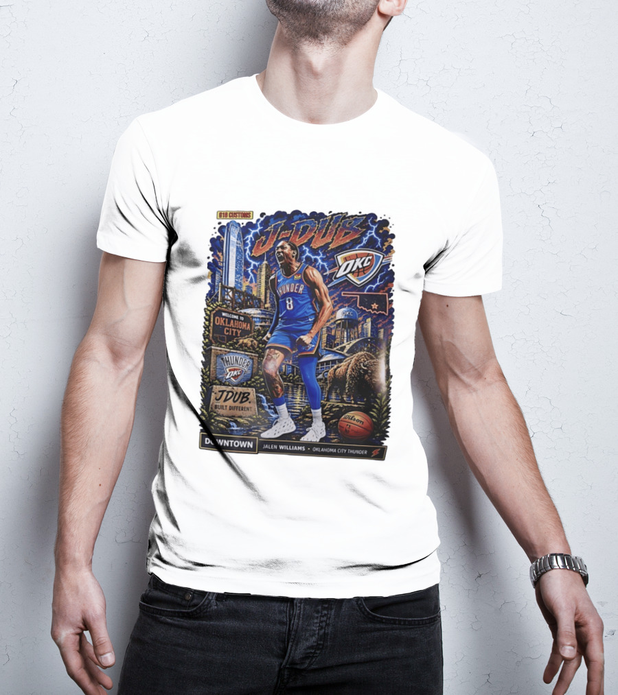 J Dub Oklahoma City Thunder Jalen Williams Downtown Comic OKC Basketball T-Shirt