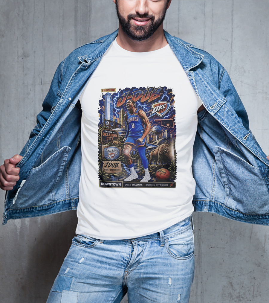 J Dub Oklahoma City Thunder Jalen Williams Downtown Comic OKC Basketball T-Shirt