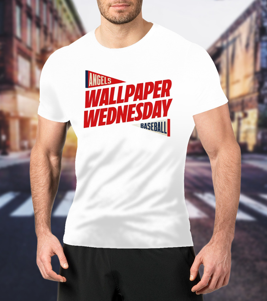 Los Angeles Angels Wallpaper Wednesday Baseball T-Shirt