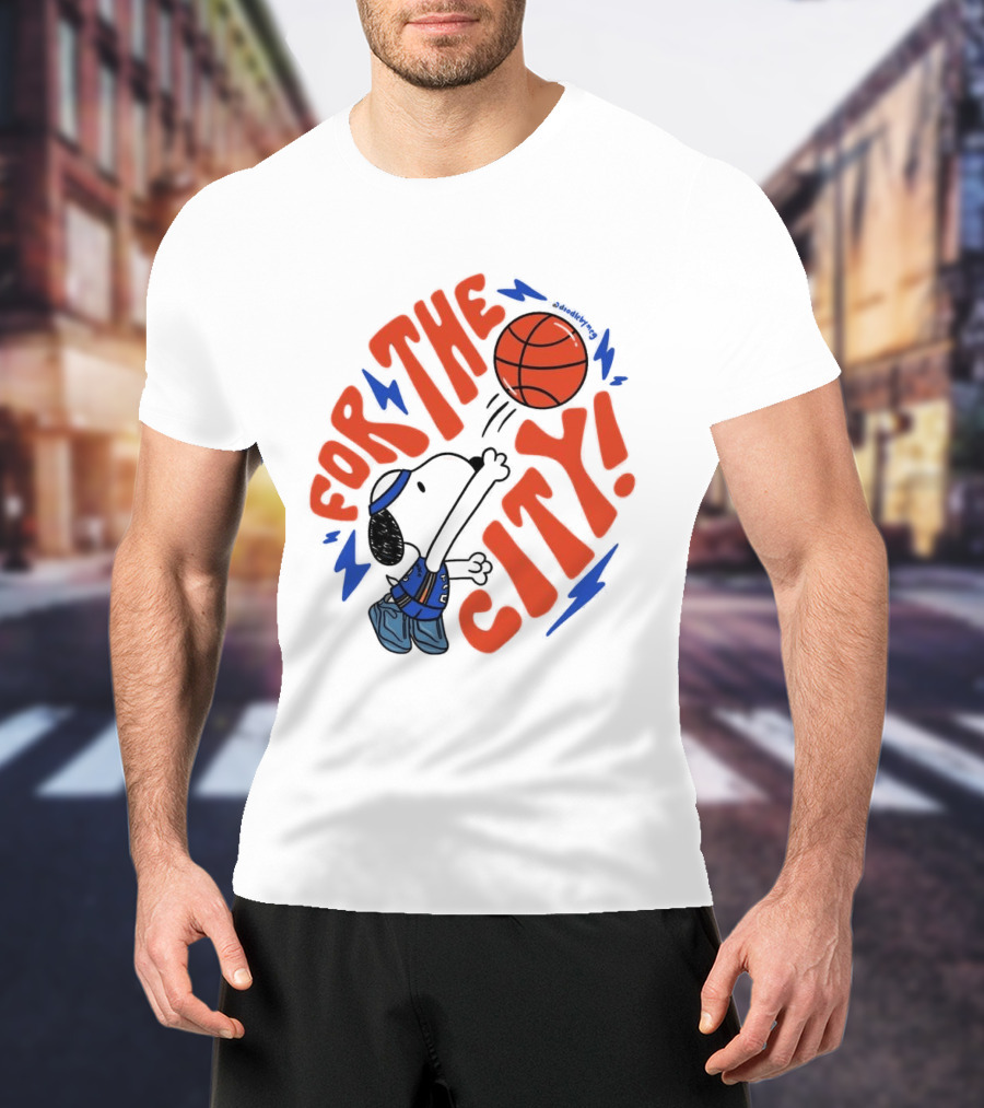 Snoopy For The City Oklahoma City Thunder Basketball T-Shirt