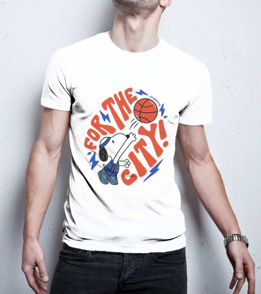 Snoopy For The City Oklahoma City Thunder Basketball T-Shirt