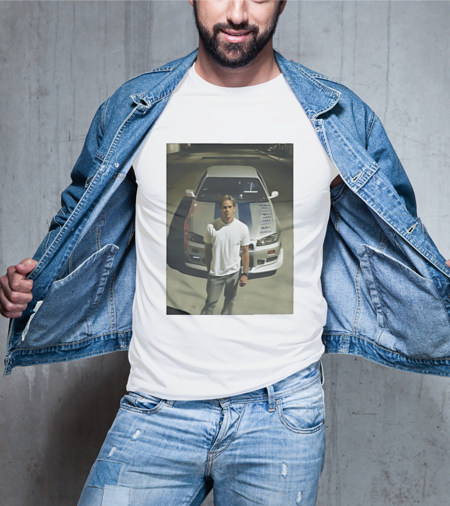 Paul Walker Nissan Skyline GT R R34 Fast And Furious Iconic Movie Car Scene T-Shirt