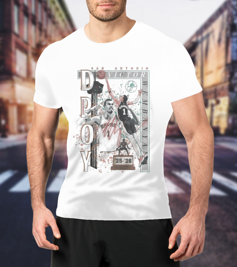 San Antonio Victor Wembanyama 2026 DPOY Basketball Spurs T-Shirt