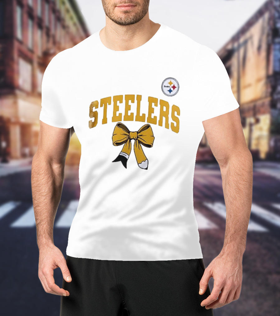 Pittsburgh Steelers Retired Teacher Love Bow T-Shirt