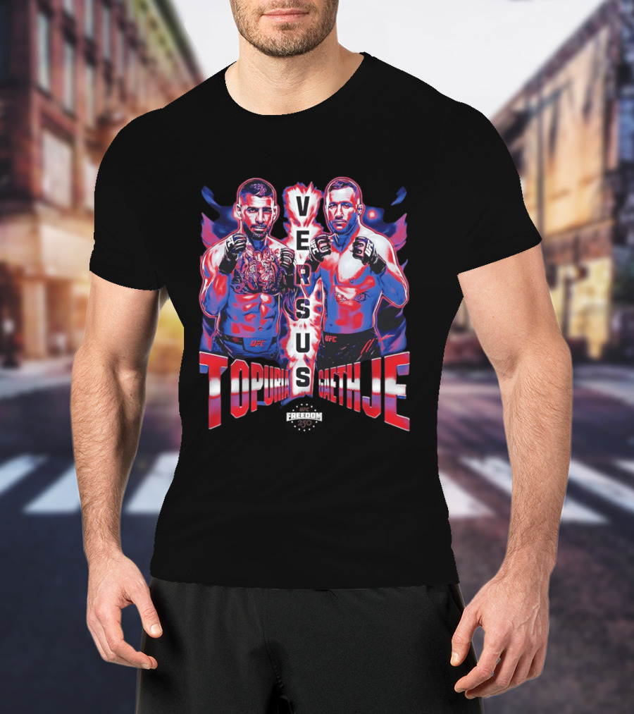 Ilia Topuria Versus Justin Gaethje UFC 250 Matchup T-Shirt