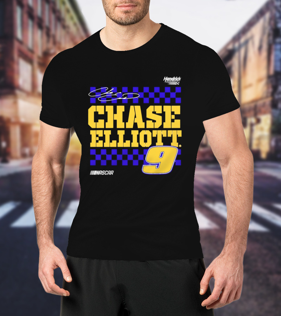 Chase Elliott 9 NASCAR Hendrick Motorsports Vive La Fete Autographed T-Shirt