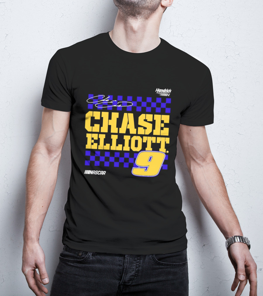 Chase Elliott 9 NASCAR Hendrick Motorsports Vive La Fete Autographed T-Shirt