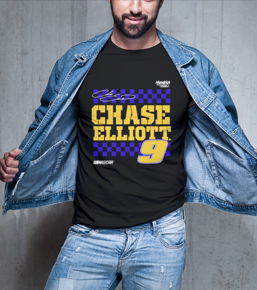 Chase Elliott 9 NASCAR Hendrick Motorsports Vive La Fete Autographed T-Shirt