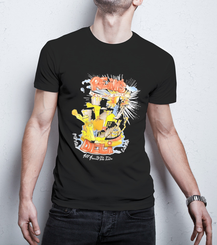 Rein's New York Style Deli Statue Of Liberty Cityscape Explosion T-Shirt