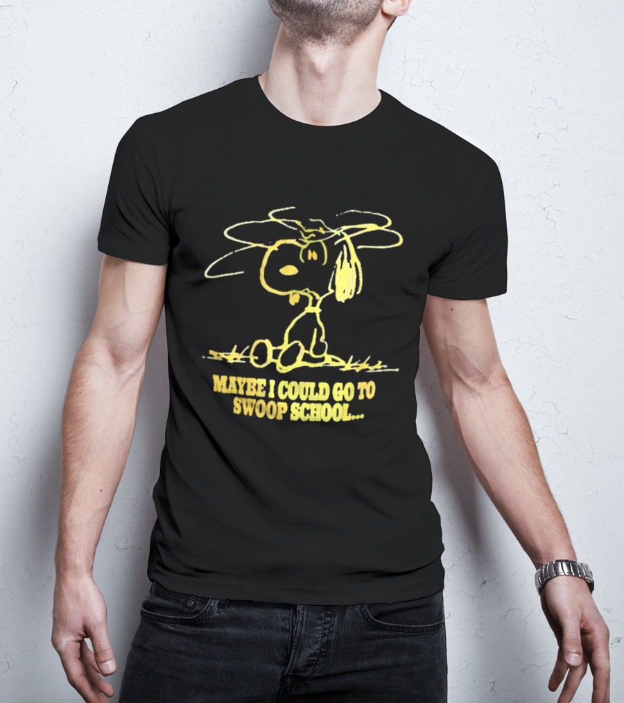 Snoopy Maybe I Could Go To Swoop School Peanuts Comic T-Shirt