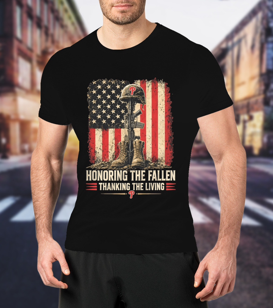 Philadelphia Phillies Honoring The Fallen Thanking The Living Armed Forces Day T-Shirt