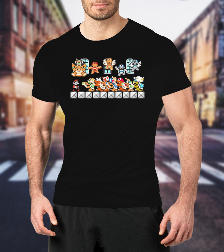 Super Mario 3 Koopalings Boss Battle Pixel T-Shirt