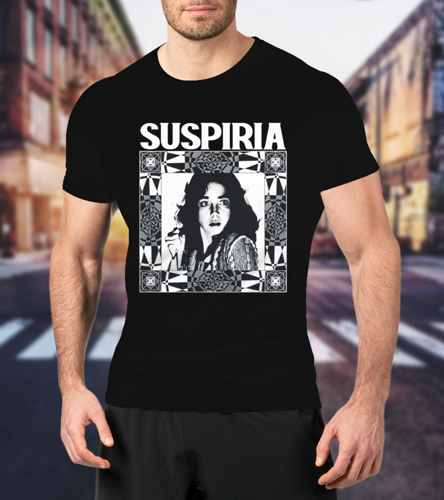 Suspiria 1977 Horror Movie Black And White Vintage Style Jessica Harper T-Shirt