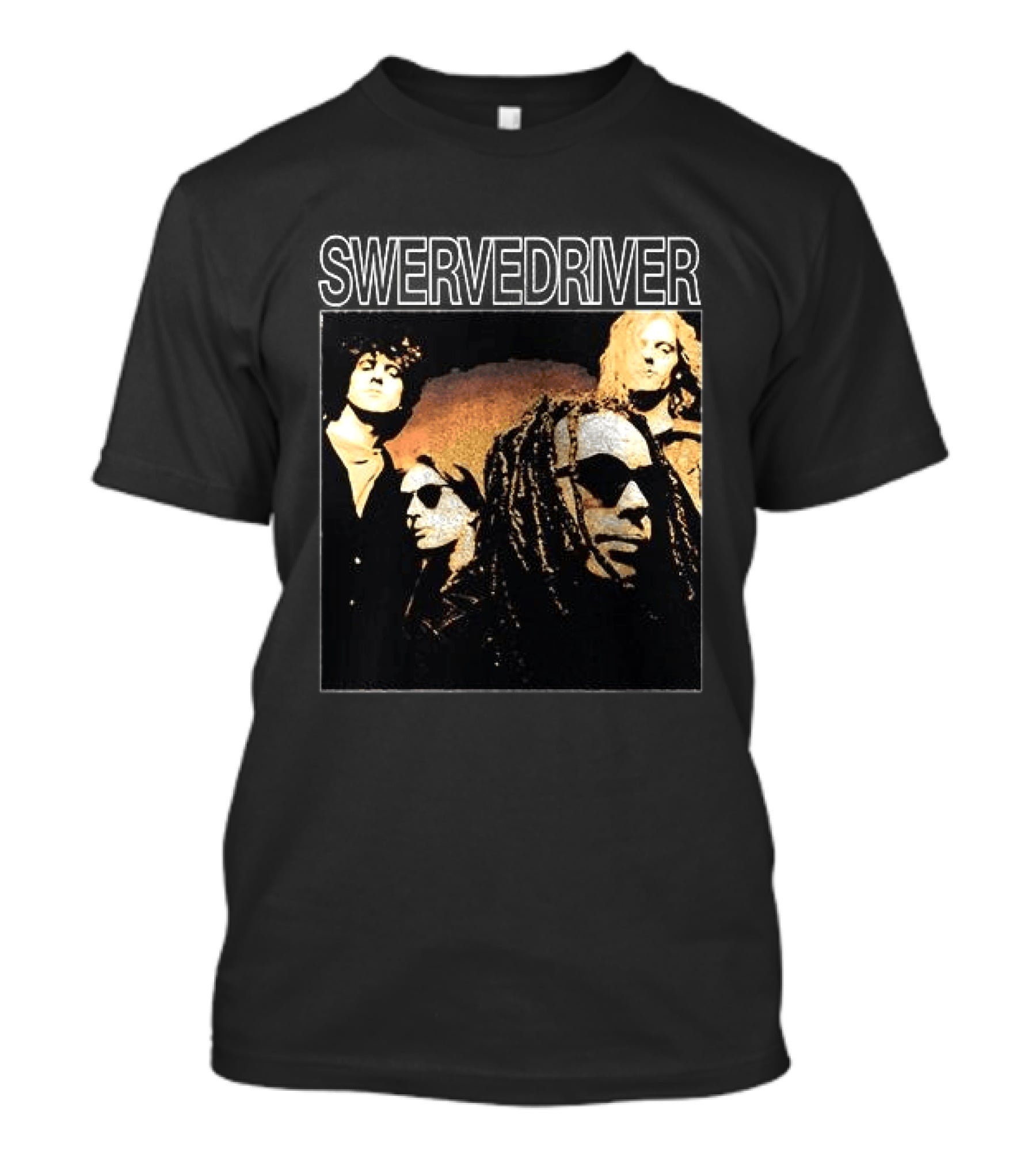 Swervedriver Band Portrait Album Cover Guns T-Shirt