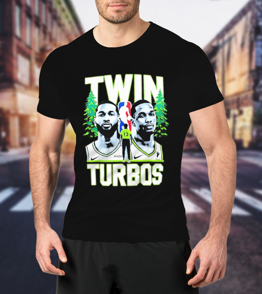 Twin Turbos Minnesota Timberwolves NBA Basketball Player Portraits T-Shirt