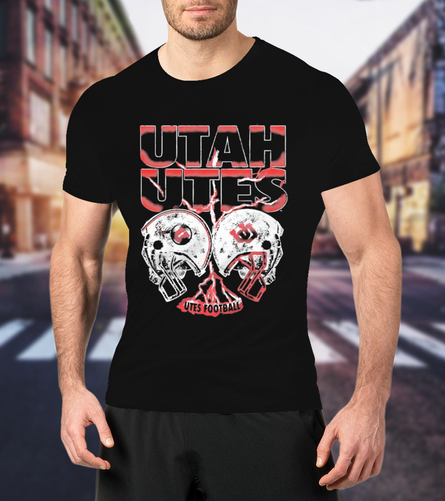 Utah Utes Football Helmets Fan Gear T-Shirt