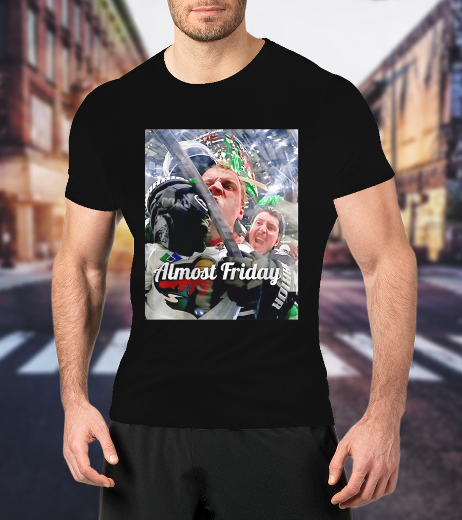 Almost Friday Hockey Hit Minnesota Wild Fan Celebration T-Shirt