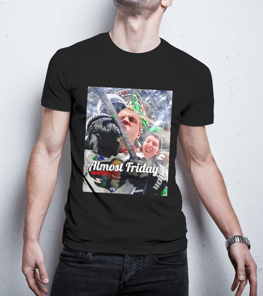 Almost Friday Hockey Hit Minnesota Wild Fan Celebration T-Shirt