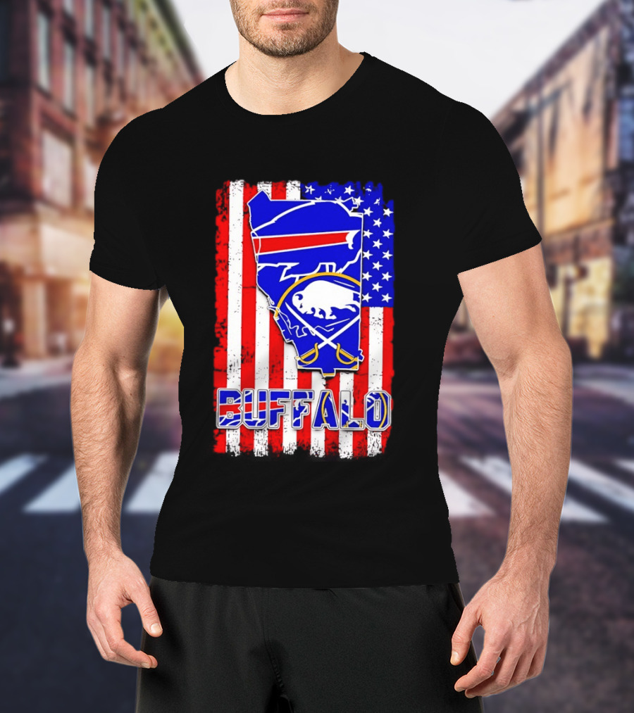 Buffalo Bills Sabres American Flag T-Shirt