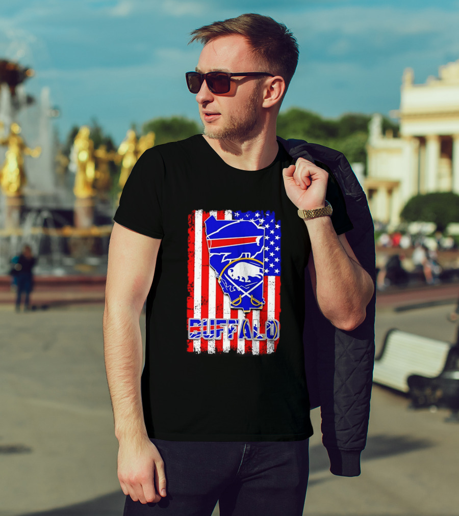 Buffalo Bills Sabres American Flag T-Shirt