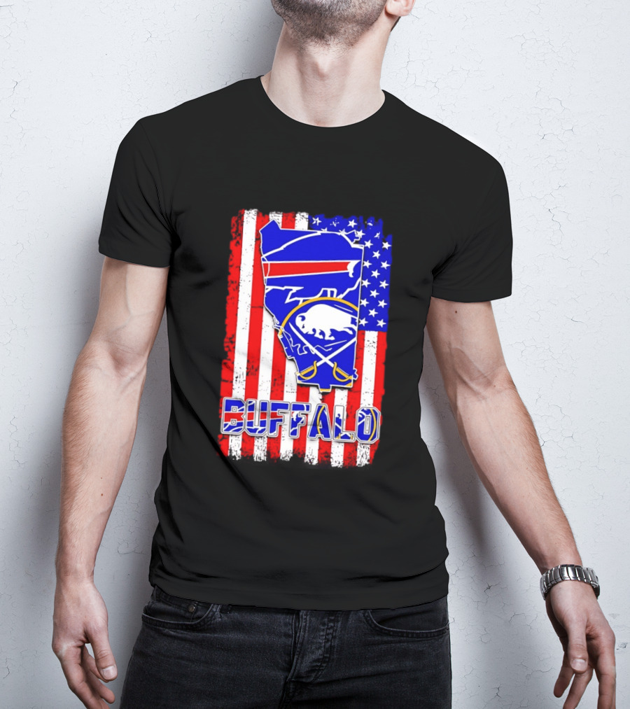 Buffalo Bills Sabres American Flag T-Shirt