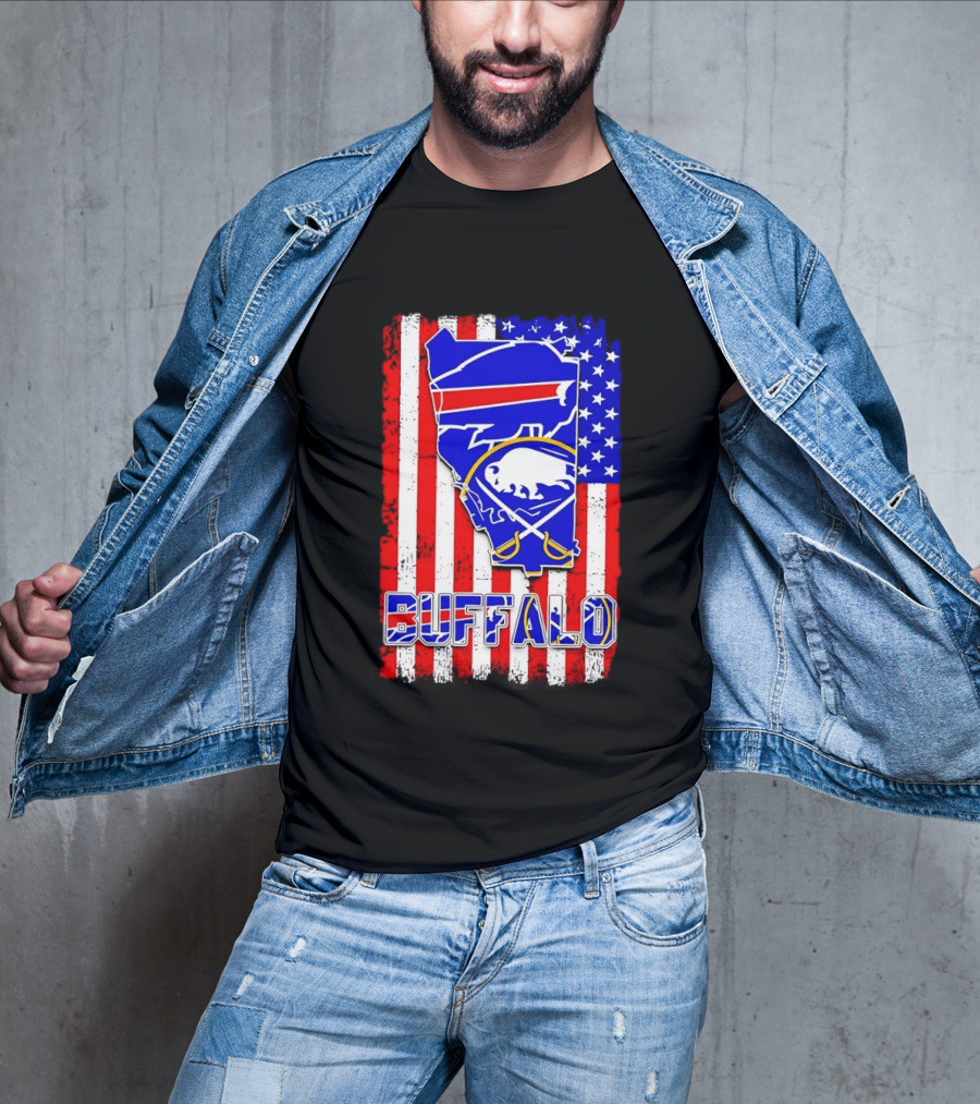 Buffalo Bills Sabres American Flag T-Shirt