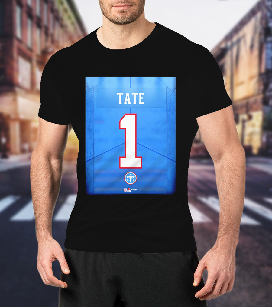 Carnell Tate 1 Jersey Tennessee Titans NFL 2026 Draft T-Shirt