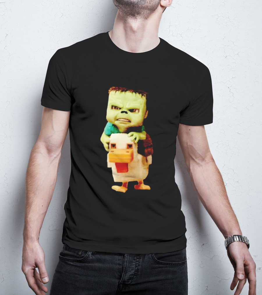 Minecraft Chicken Jockey Frankenstein Mashup T-Shirt